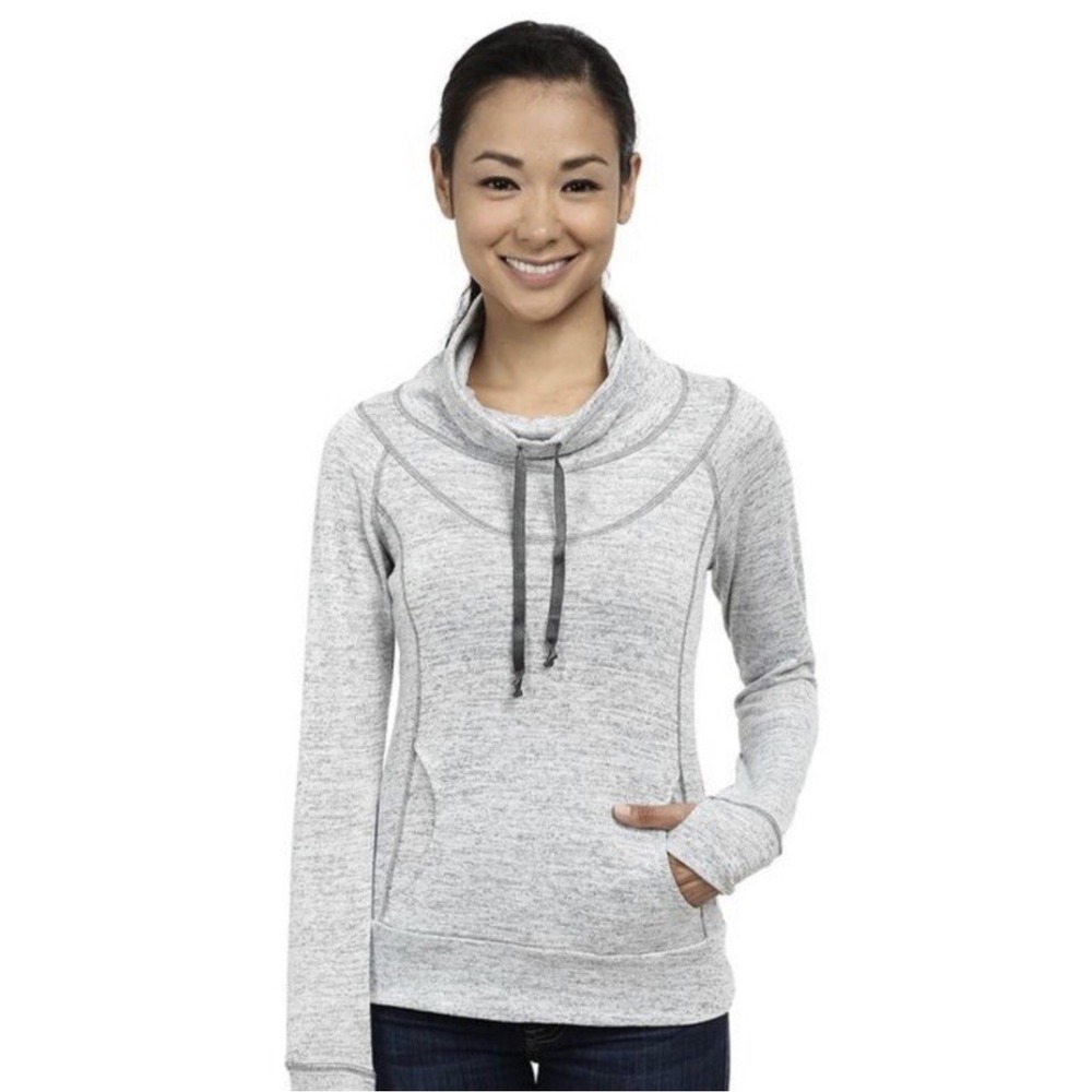 Kuhl Lea Pullover Women's Small Gray Cowl Neck Outdoors Hiking Kangaroo Pocket